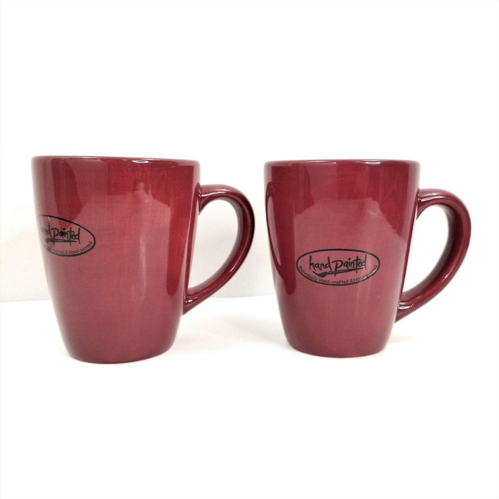 Ciao Burgundy 2 Coffee Mugs by Artimino Red Cups - Picture 9 of 9